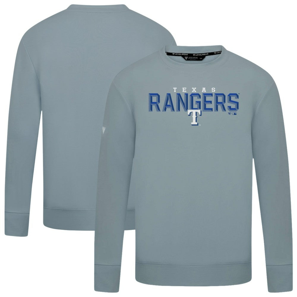 Texas Rangers Levelwear Mandate Carve Tri-Blend Sweatshirt Gray