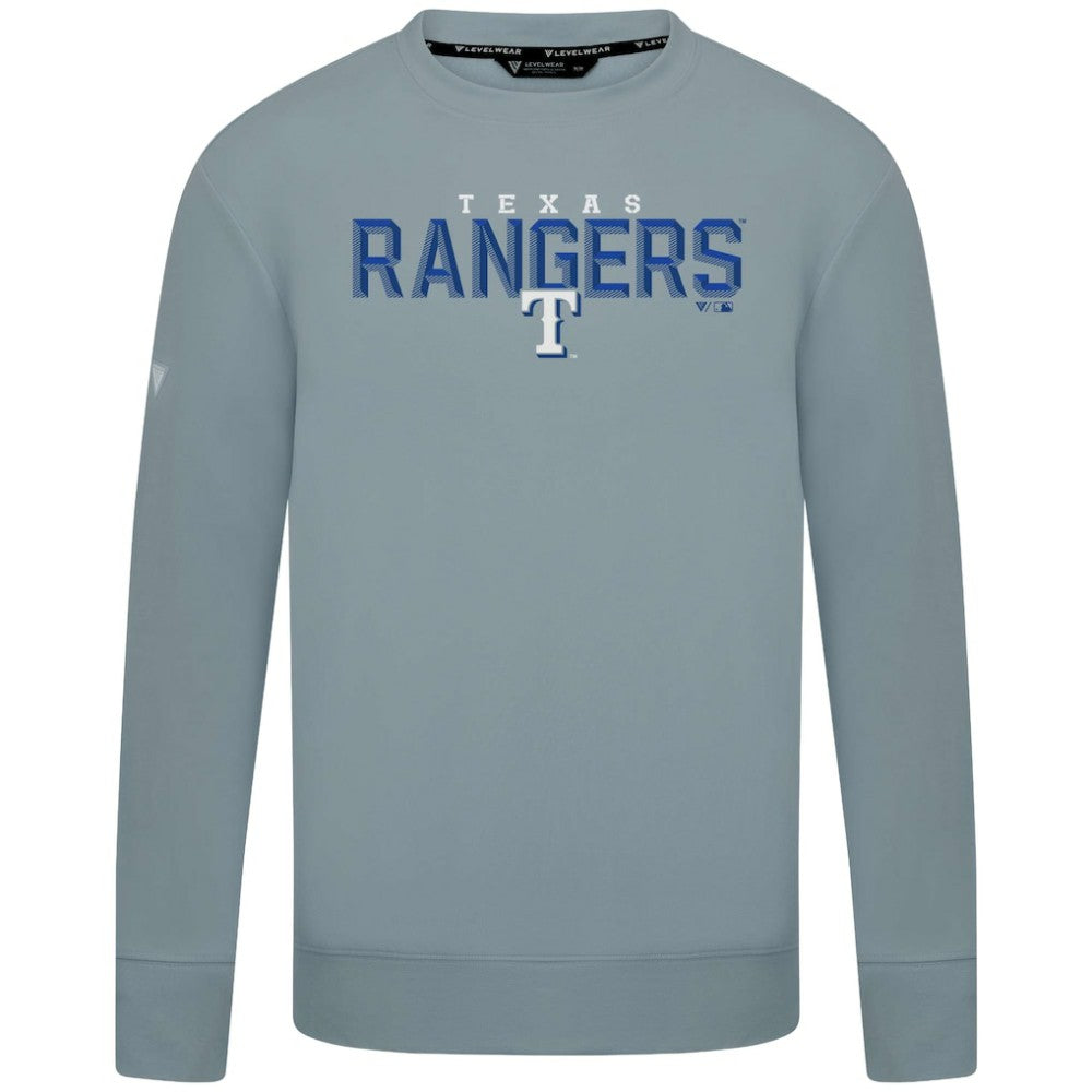 Texas Rangers Levelwear Mandate Carve Tri-Blend Sweatshirt Gray