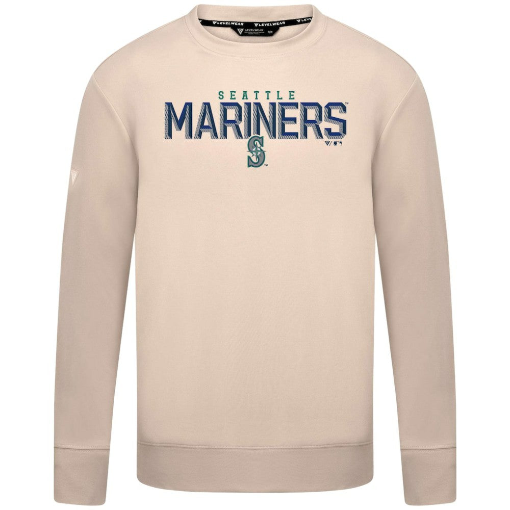 Seattle Mariners Levelwear Mandate Carve Tri-Blend Sweatshirt Khaki