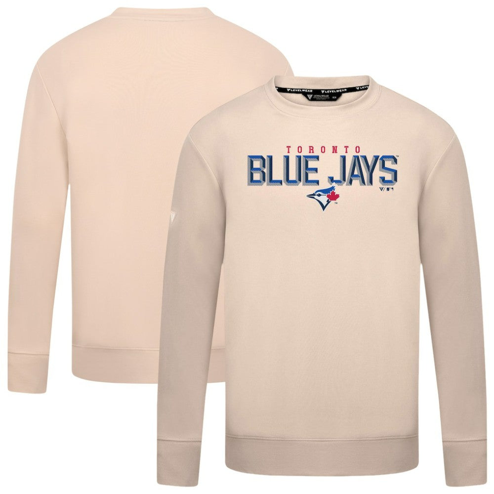 Toronto Blue Jays Levelwear Mandate Carve Tri-Blend Sweatshirt Khaki