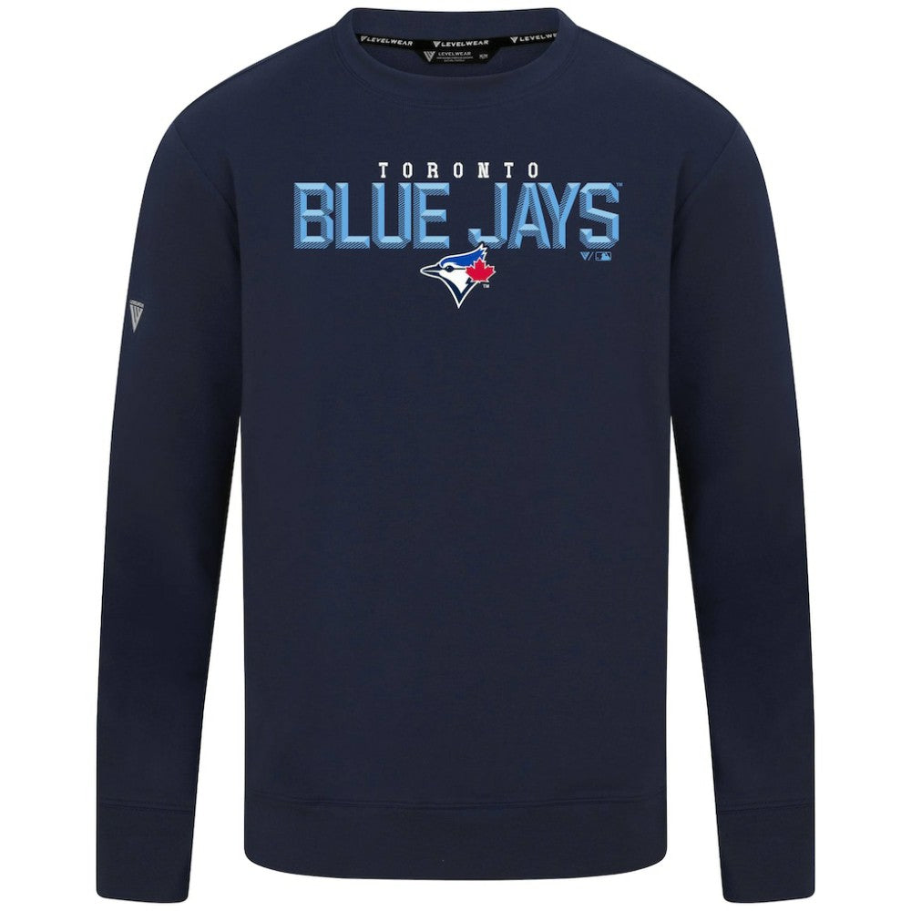 Toronto Blue Jays Levelwear Mandate Carve Tri-Blend Sweatshirt Navy