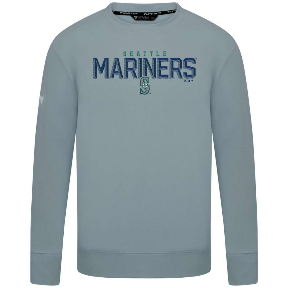 Seattle Mariners Levelwear Mandate Carve Tri-Blend Sweatshirt Gray