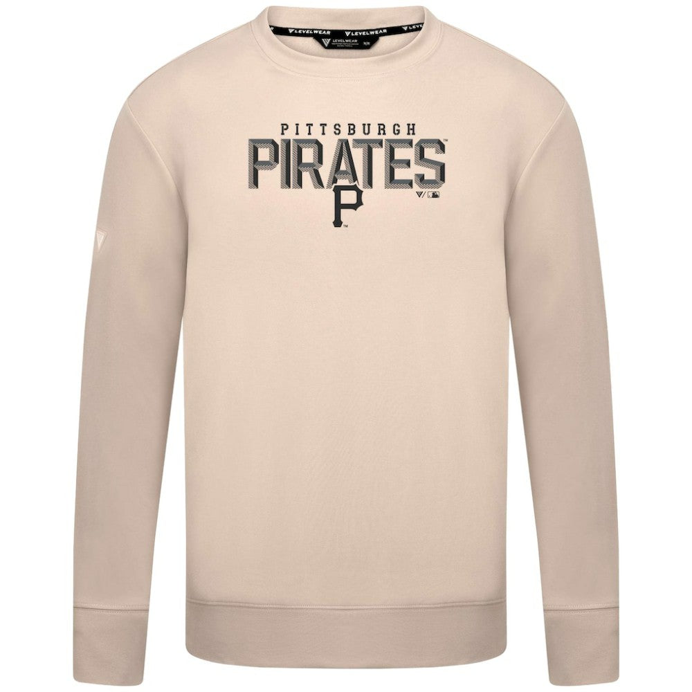 Pittsburgh Pirates Levelwear Mandate Carve Tri-Blend Sweatshirt Khaki