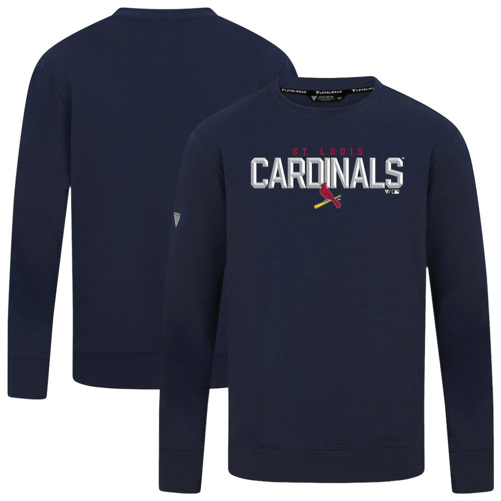 St. Louis Cardinals Levelwear Mandate Carve Tri-Blend Sweatshirt Navy