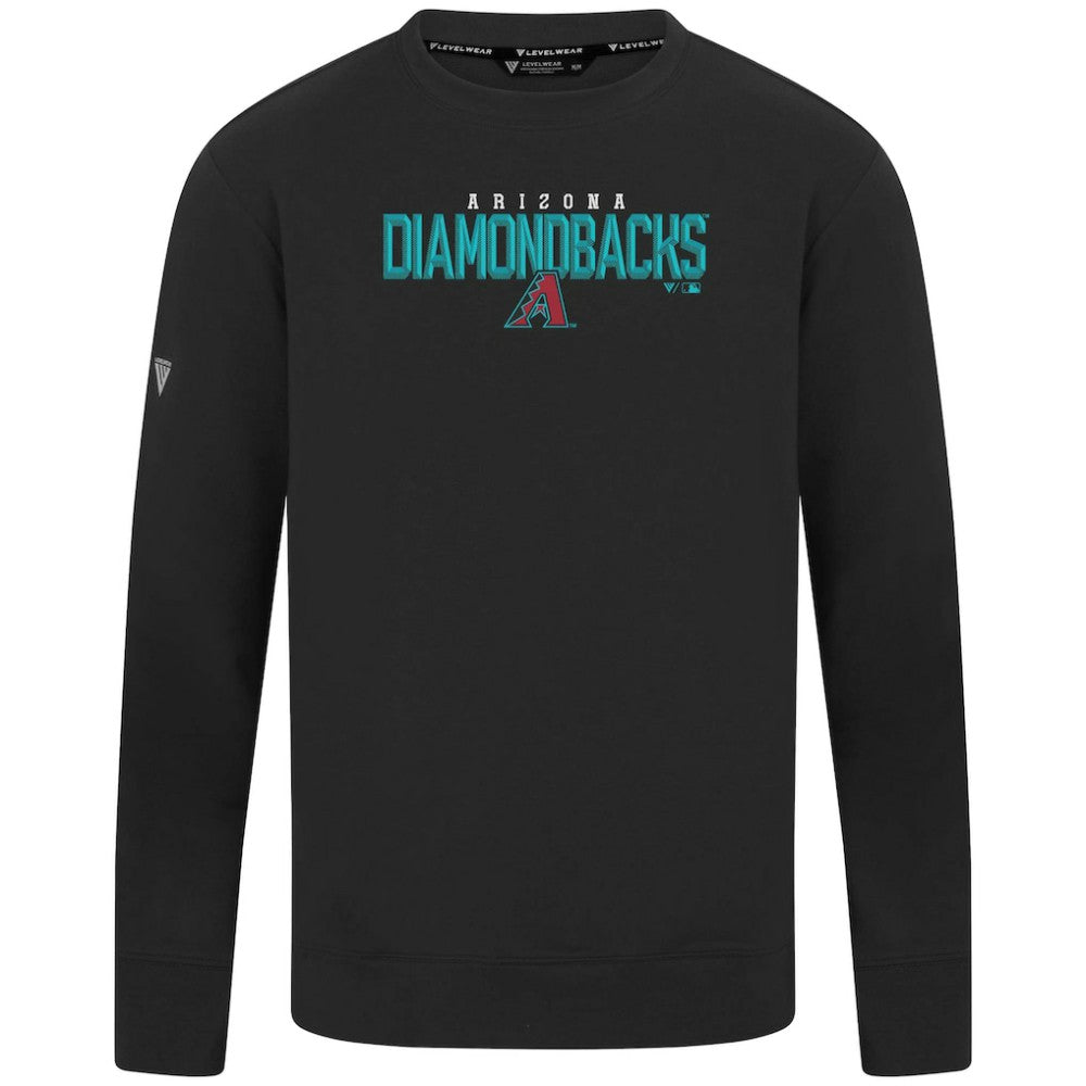 Arizona Diamondbacks Levelwear Mandate Carve Tri-Blend Sweatshirt Black