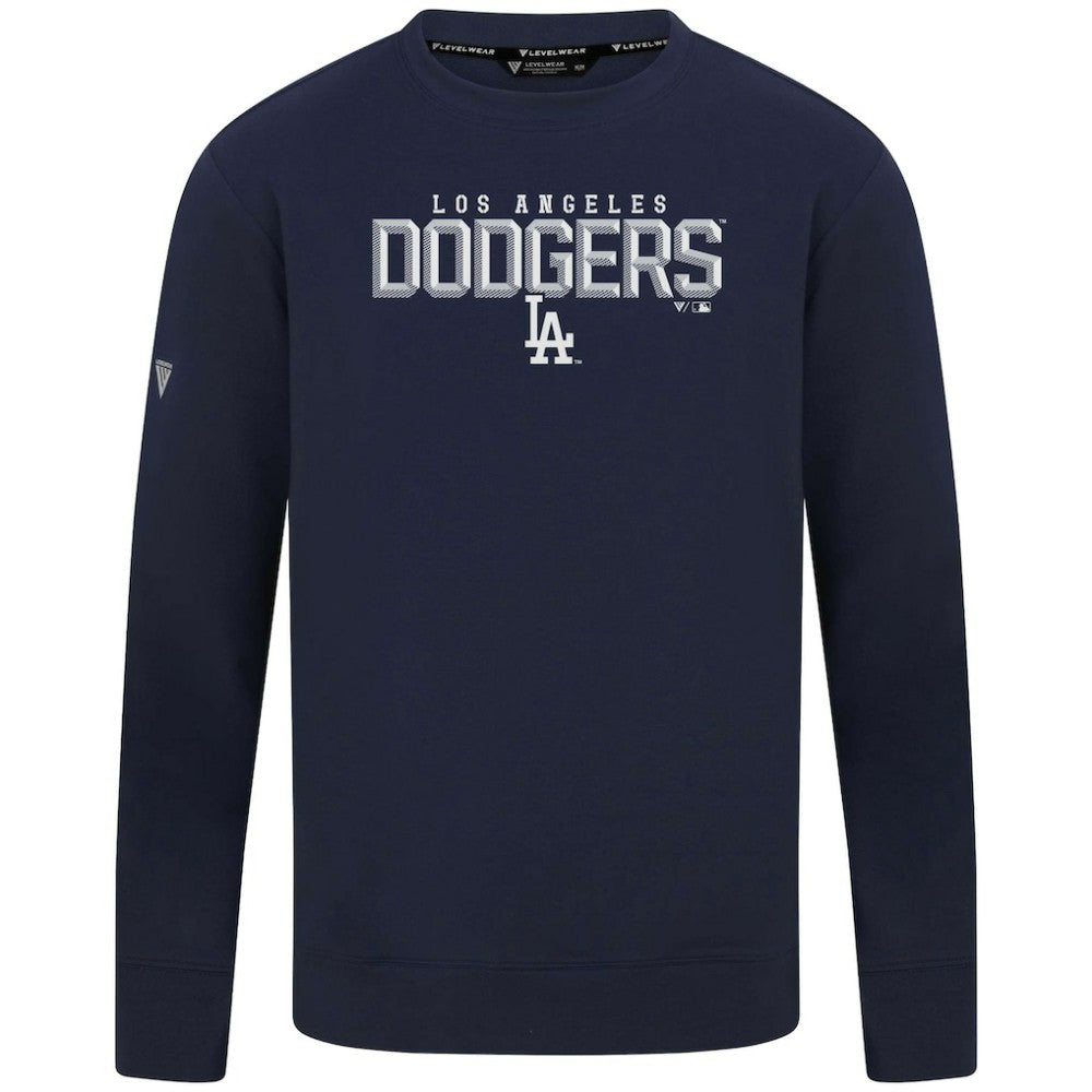 Los Angeles Dodgers Levelwear Mandate Carve Tri-Blend Sweatshirt Navy