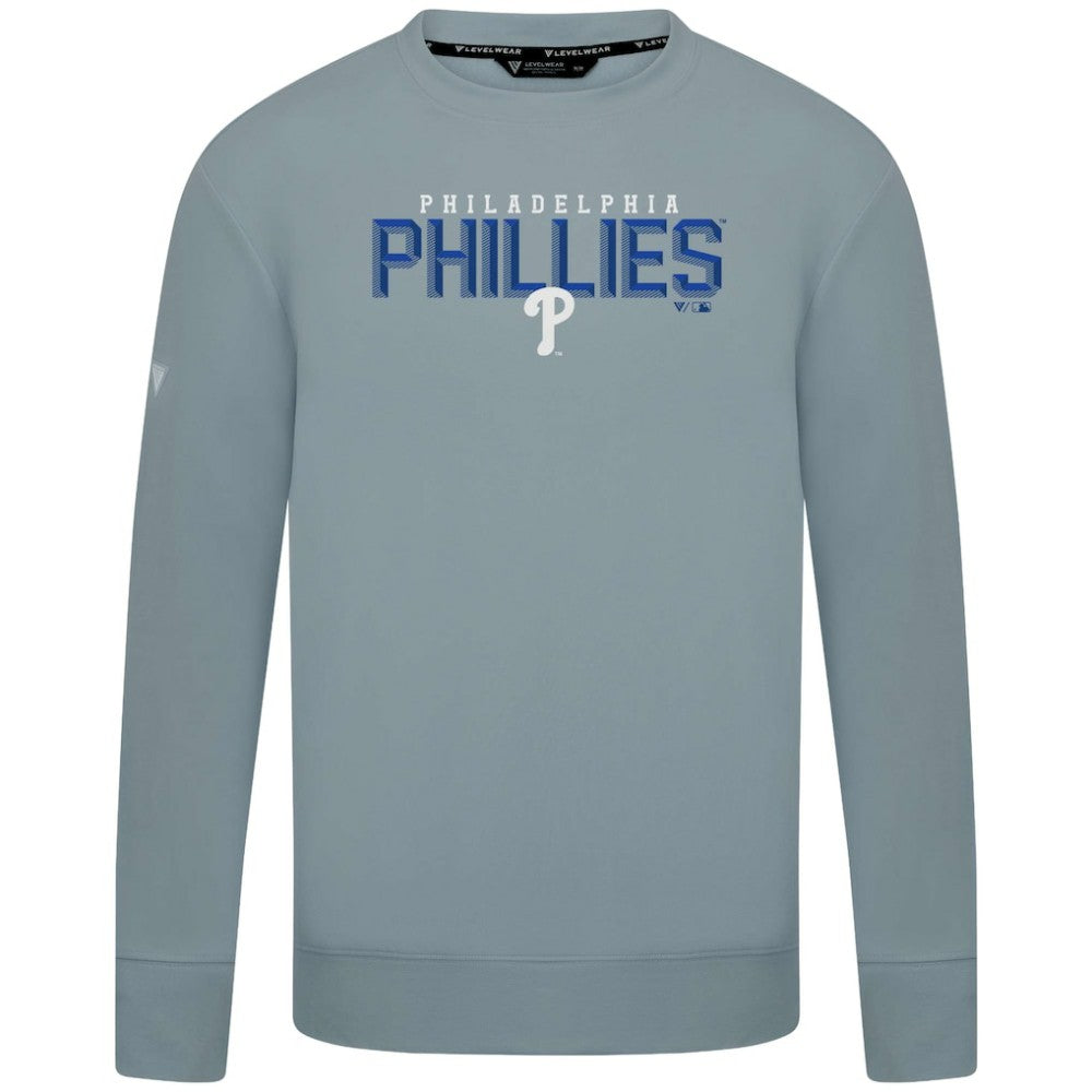 Philadelphia Phillies Levelwear Mandate Carve Tri-Blend Sweatshirt Gray