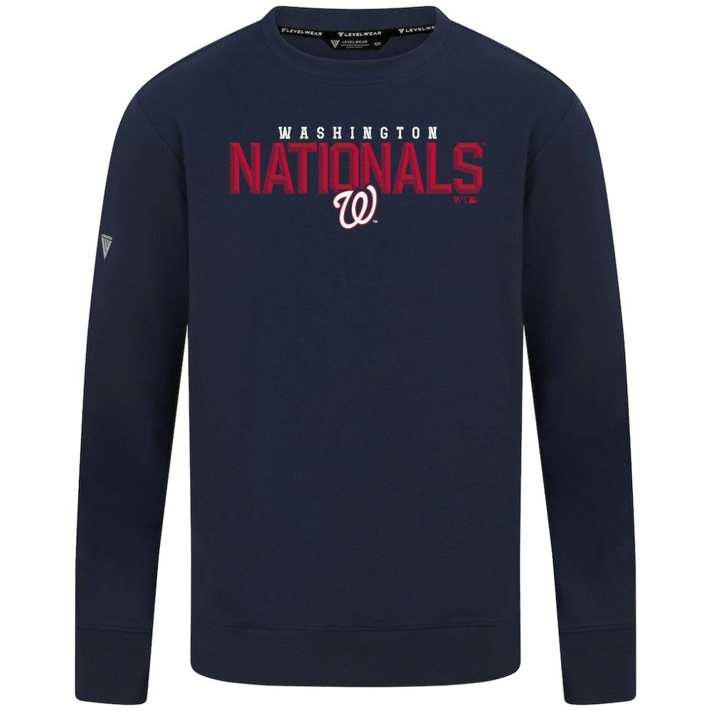 Washington Nationals Levelwear Mandate Carve Tri-Blend Sweatshirt Navy
