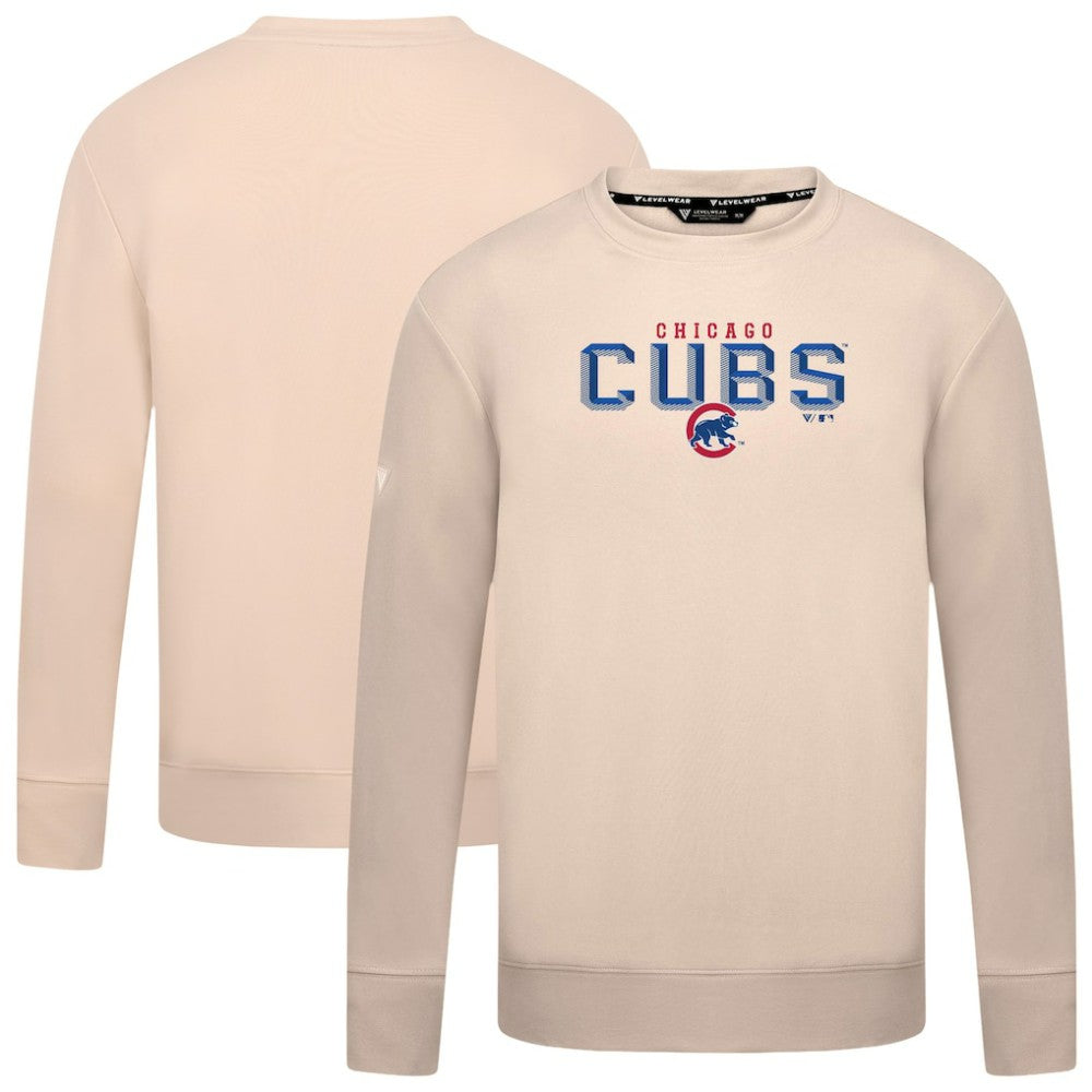 Chicago Cubs Levelwear Mandate Carve Tri-Blend Sweatshirt Khaki
