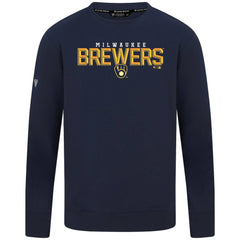 Milwaukee Brewers Levelwear Mandate Carve Tri-Blend Sweatshirt Navy