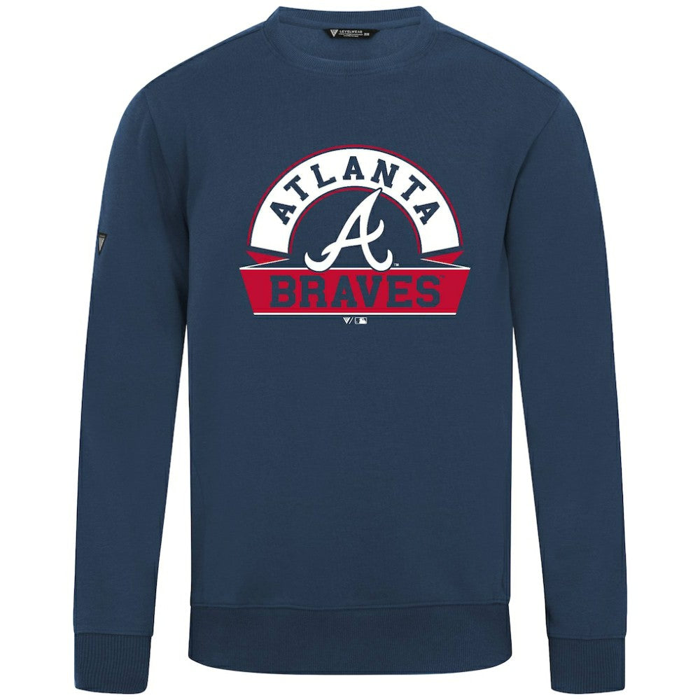 Atlanta Braves Levelwear Zane Banner Arch Sweatshirt Navy