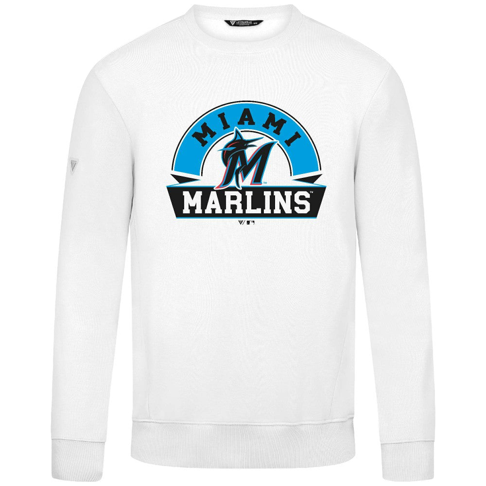 Miami Marlins Levelwear Zane Banner Arch Sweatshirt White