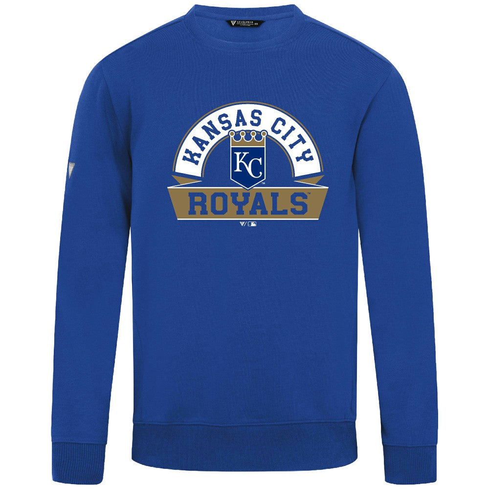 Kansas City Royals Levelwear Zane Banner Arch Sweatshirt Royal