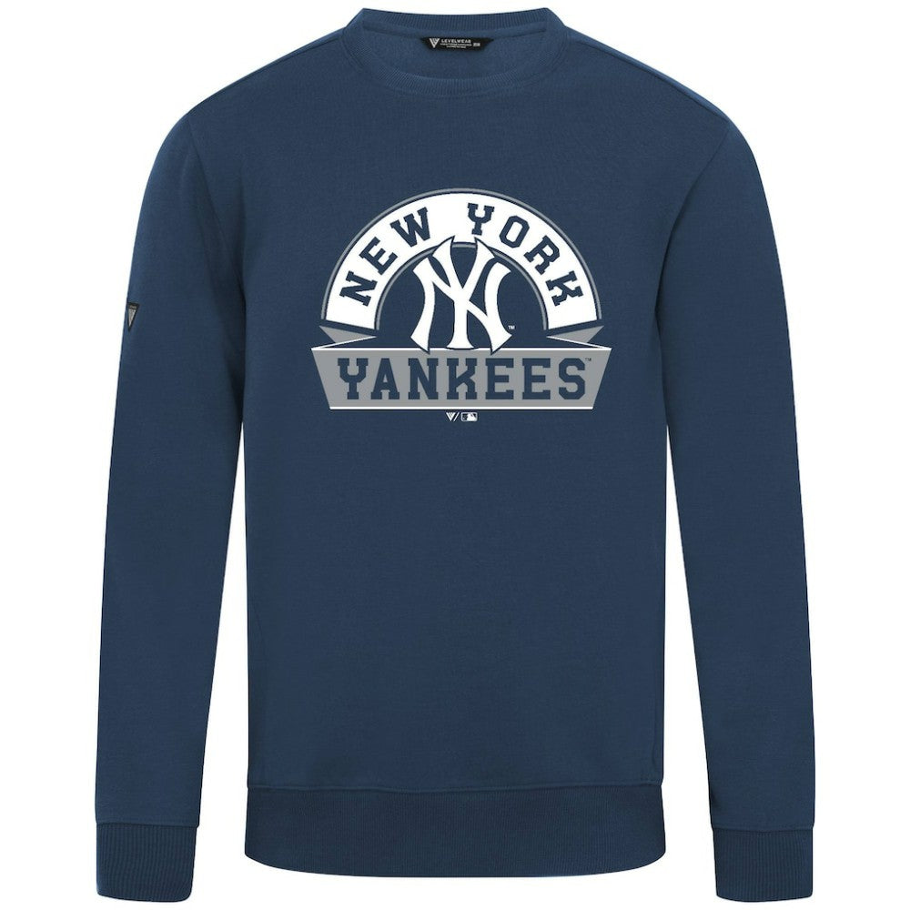New York Yankees Levelwear Zane Banner Arch Sweatshirt Navy