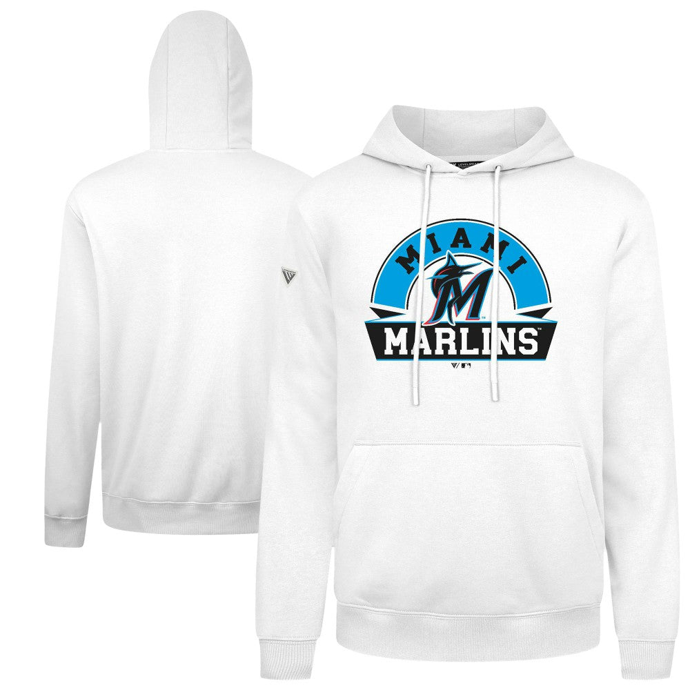 Miami Marlins Levelwear Podium Banner Arch Hoodie White