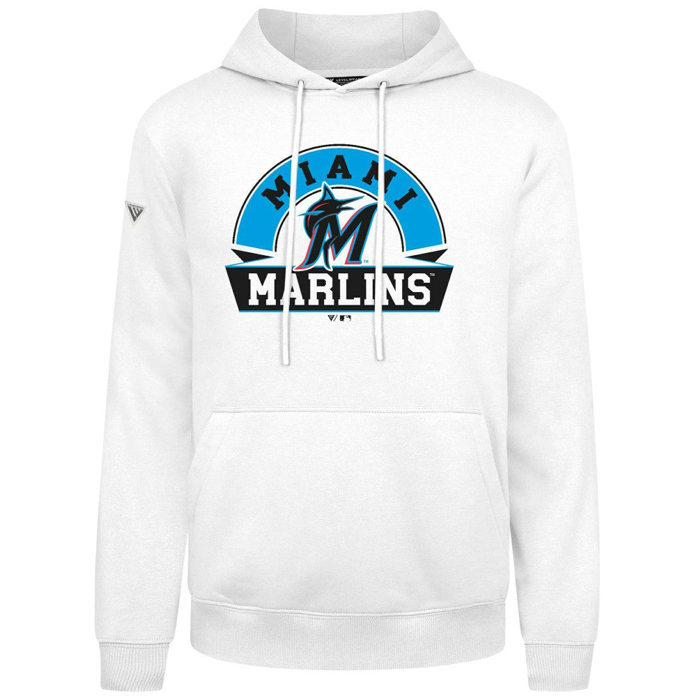 Miami Marlins Levelwear Podium Banner Arch Hoodie White