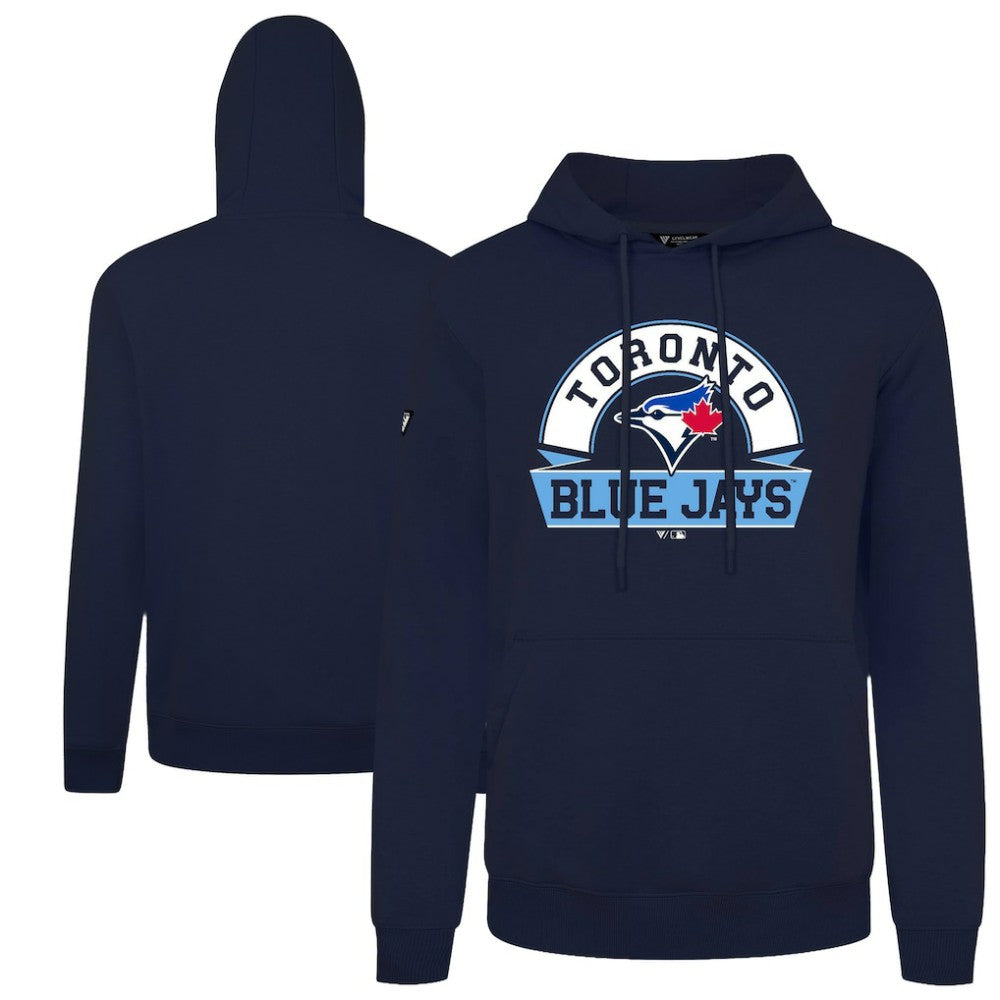 Toronto Blue Jays Levelwear Podium Banner Arch Hoodie Navy