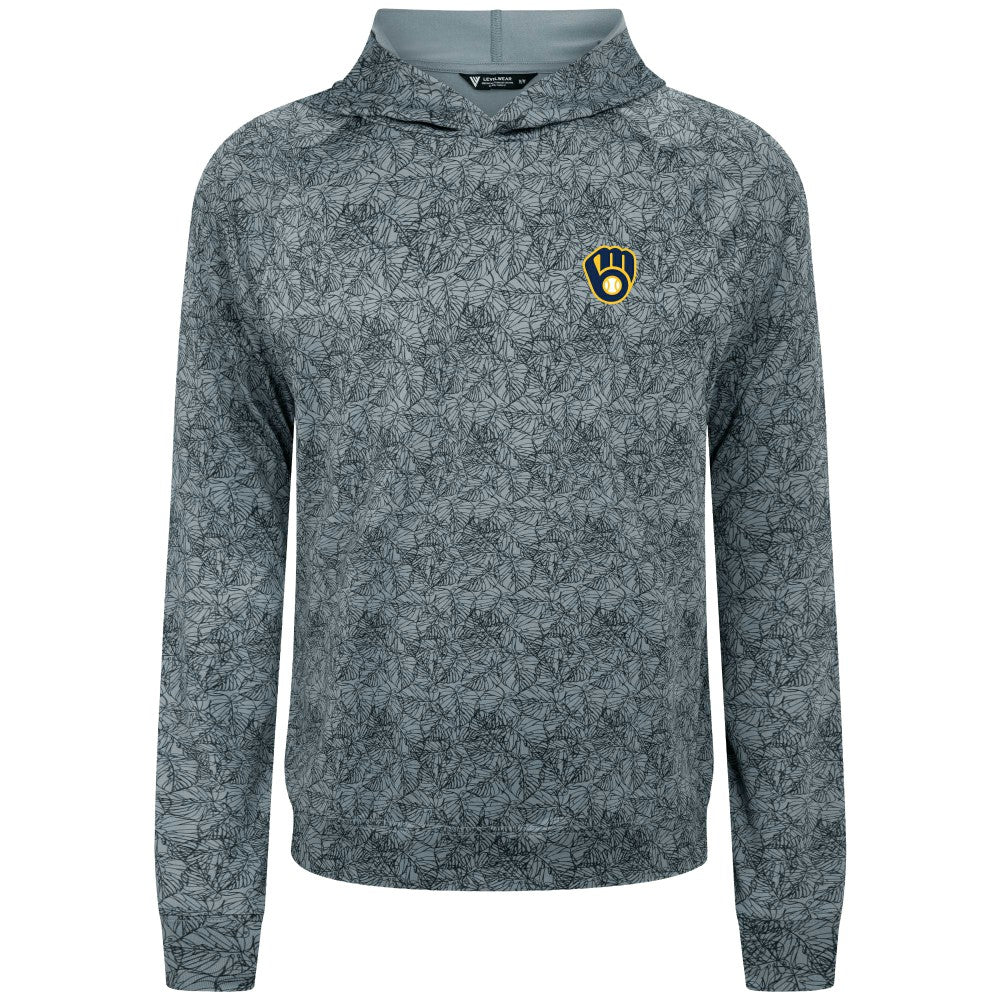 Milwaukee Brewers Levelwear Albatross Raglan Hoodie Gray