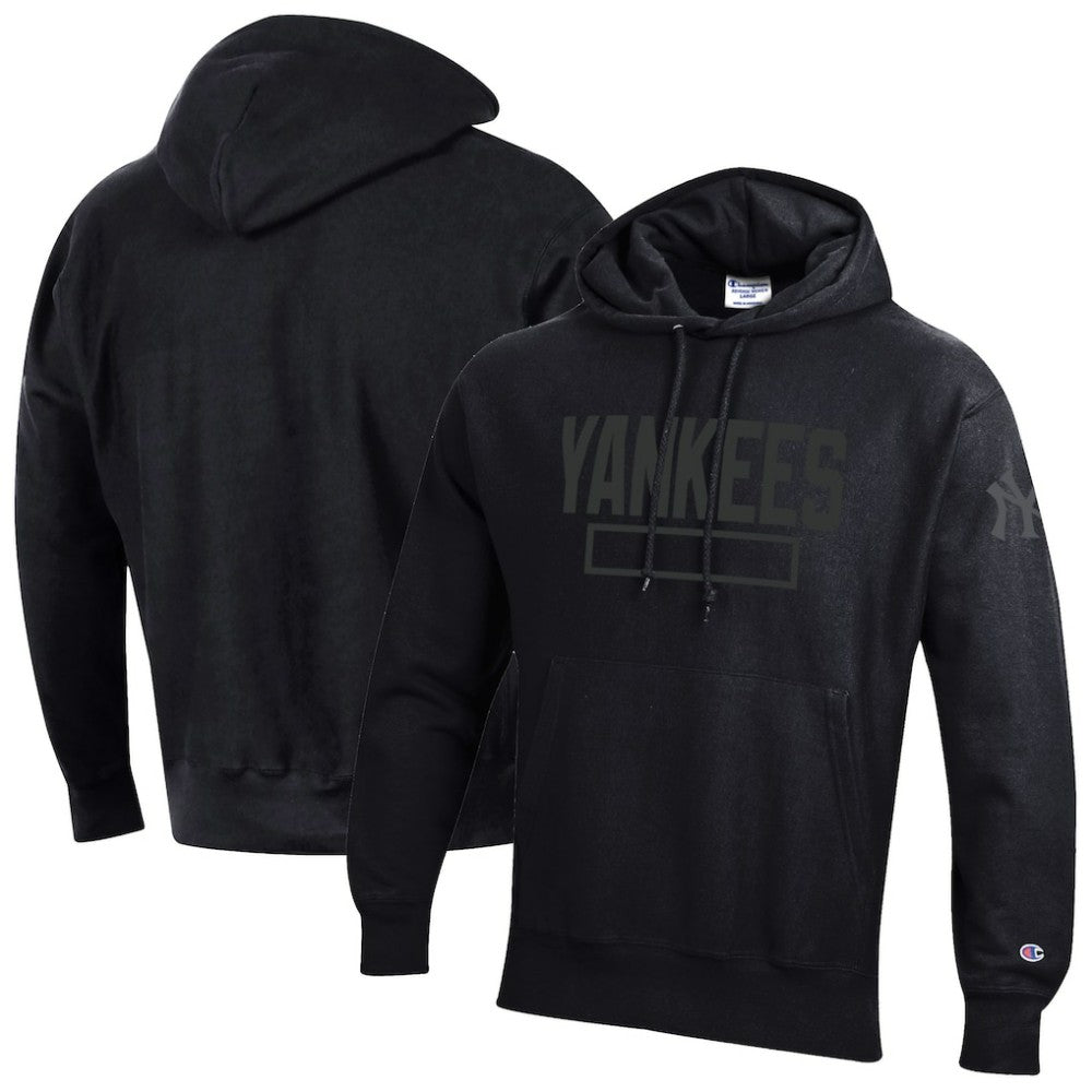 New York Yankees Champion Tonal Reverse Weave Fleece Hoodie Black