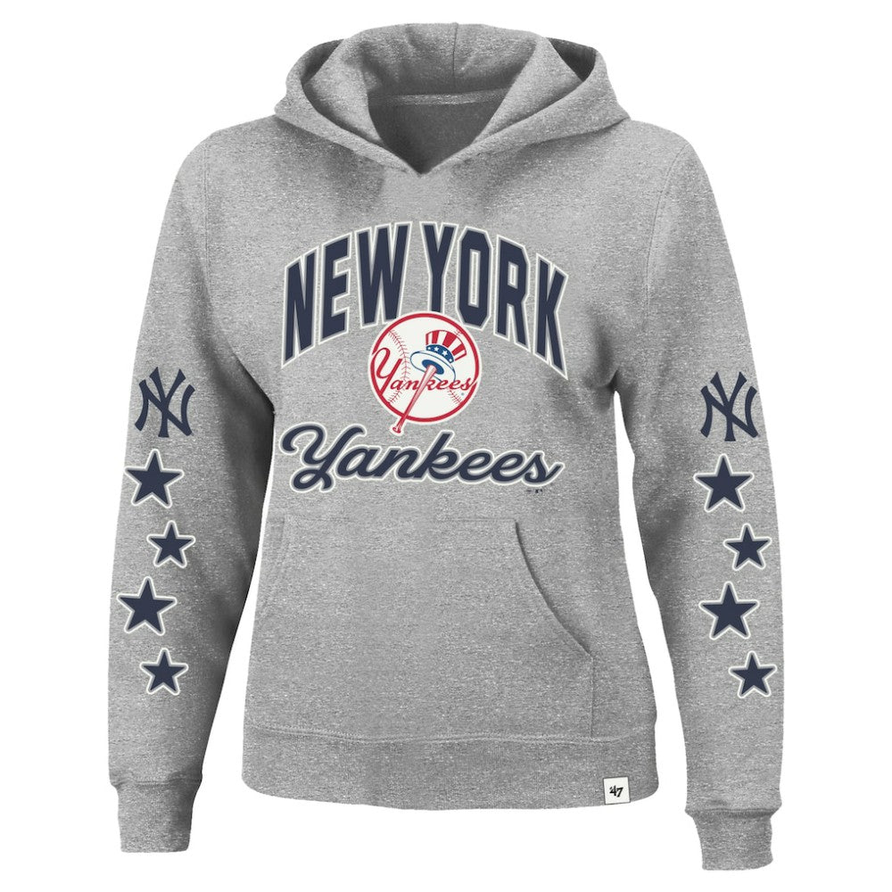 New York Yankees Women's Plus Size Starry Eye Hoodie Heather Gray