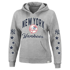 New York Yankees Women's Plus Size Starry Eye Hoodie Heather Gray