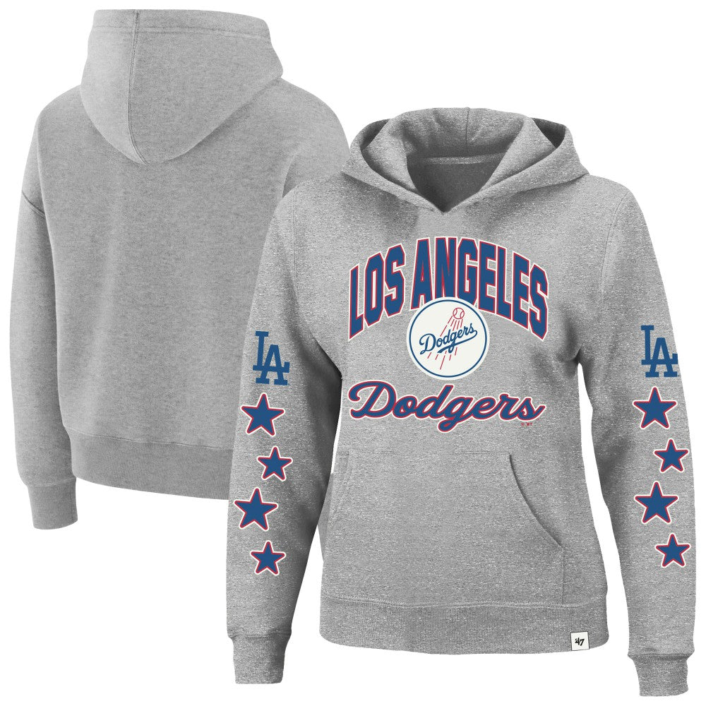 Los Angeles Dodgers Women's Plus Size Starry Eye Hoodie Heather Gray