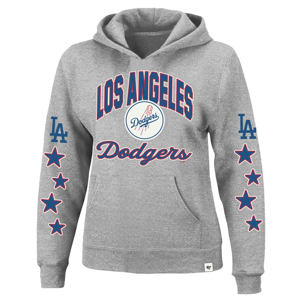 Los Angeles Dodgers Women's Plus Size Starry Eye Hoodie Heather Gray