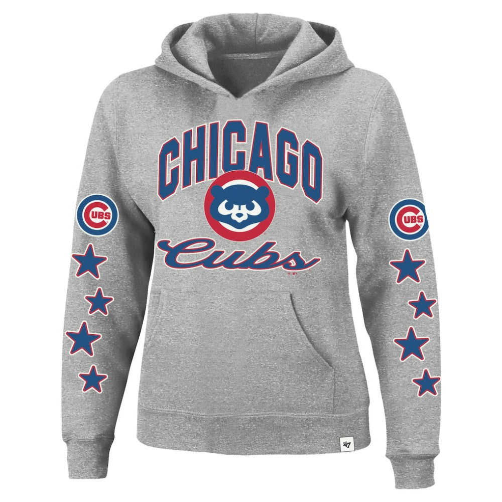 Chicago Cubs Women's Plus Size Starry Eye Hoodie Heather Gray
