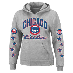 Chicago Cubs Women's Plus Size Starry Eye Hoodie Heather Gray