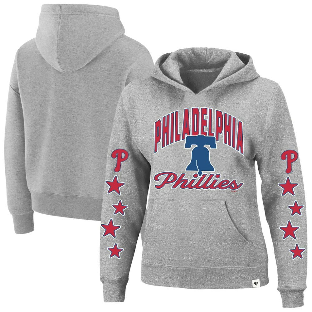 Philadelphia Phillies Women's Plus Size Starry Eye Hoodie Heather Gray