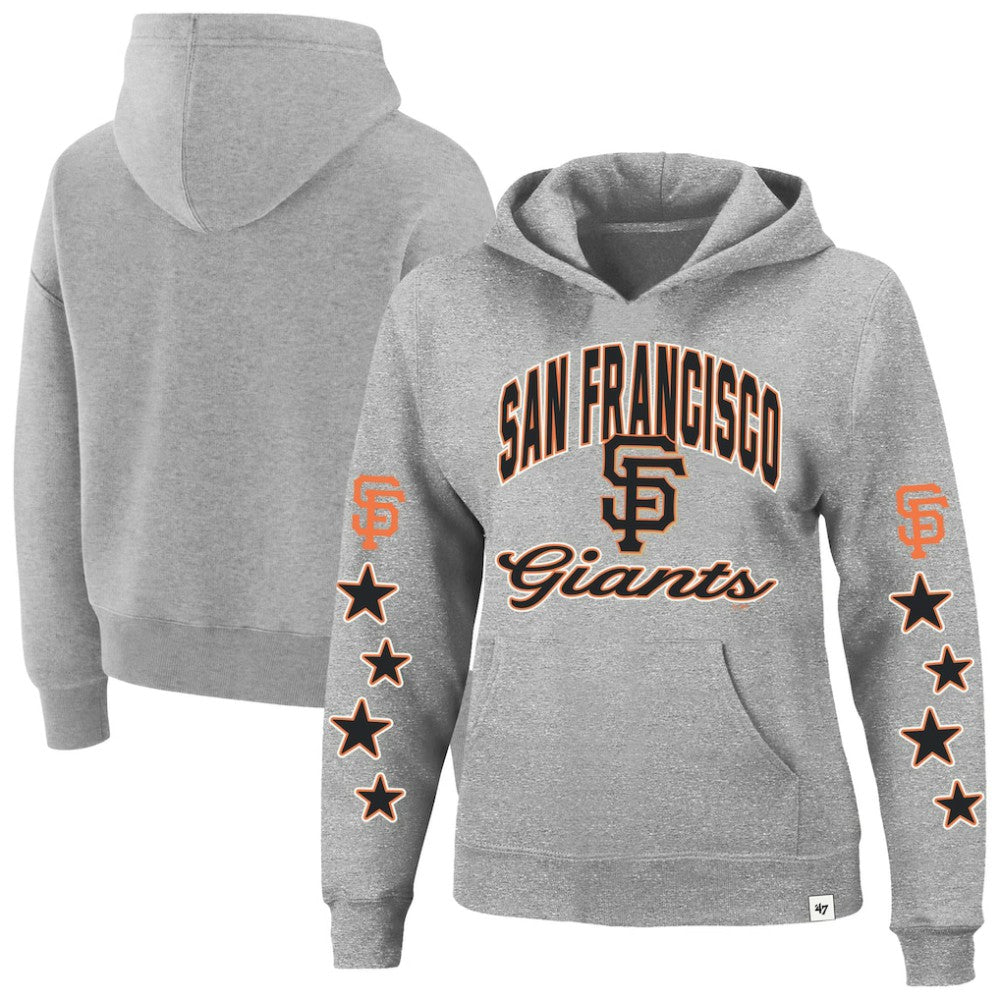 San Francisco Giants Women's Plus Size Starry Eye Hoodie Heather Gray