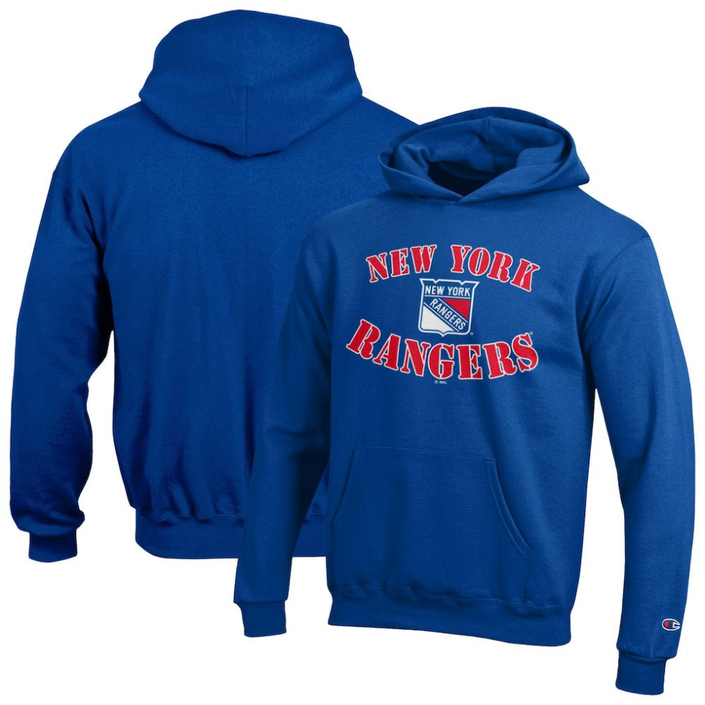New York Rangers Champion Youth Fleece Powerblend Hoodie - Blue Hoodies