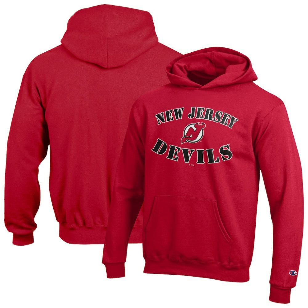 New Jersey Devils Champion Youth Fleece Powerblend Hoodie - Red Jerseys