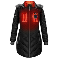 Baltimore Ravens ActionHeat Women's 5V Battery Heated Long Puffer Full-Zip Hoodie Jacket - Black online