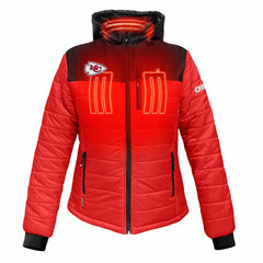 Kansas City Chiefs ActionHeat Women's 5V Battery Heated Insulated Puffer Full-Zip Jacket - Red/Black online