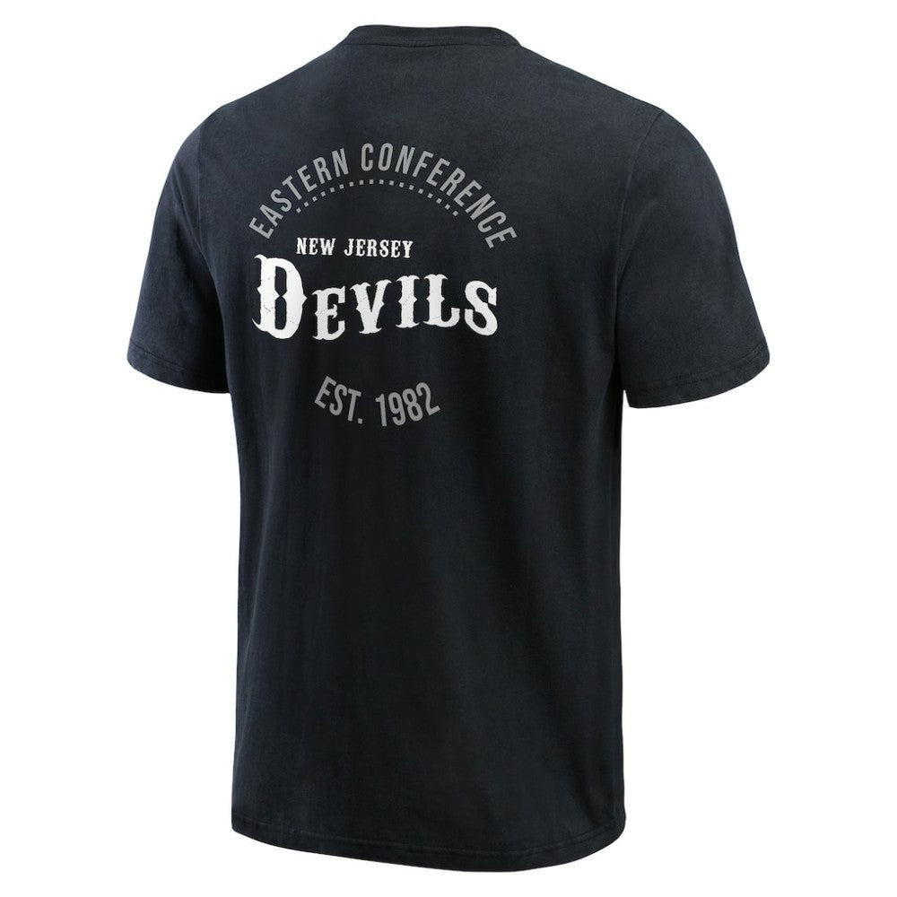 New Jersey Devils Darius Rucker Collection by Fanatics Fanatics Fest Washed Henley T-Shirt - Black T-shirts