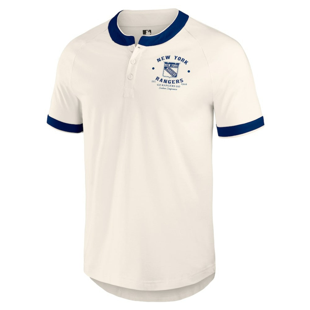 New York Rangers Darius Rucker Collection by Fanatics Fanatics Fest Henley Raglan T-Shirt - Cream T-shirts