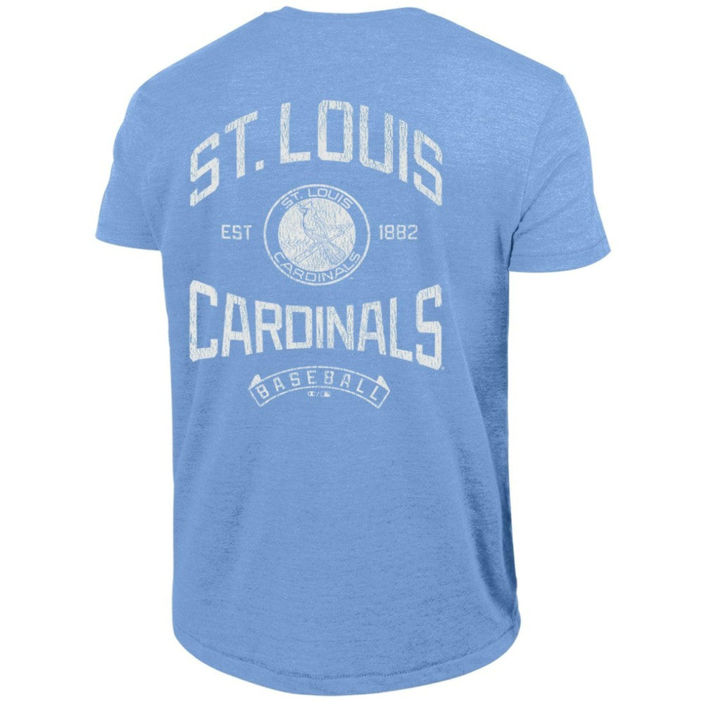 St. Louis Cardinals Champion Vintage 3-Hit Tri-Blend T-Shirt Light Blue