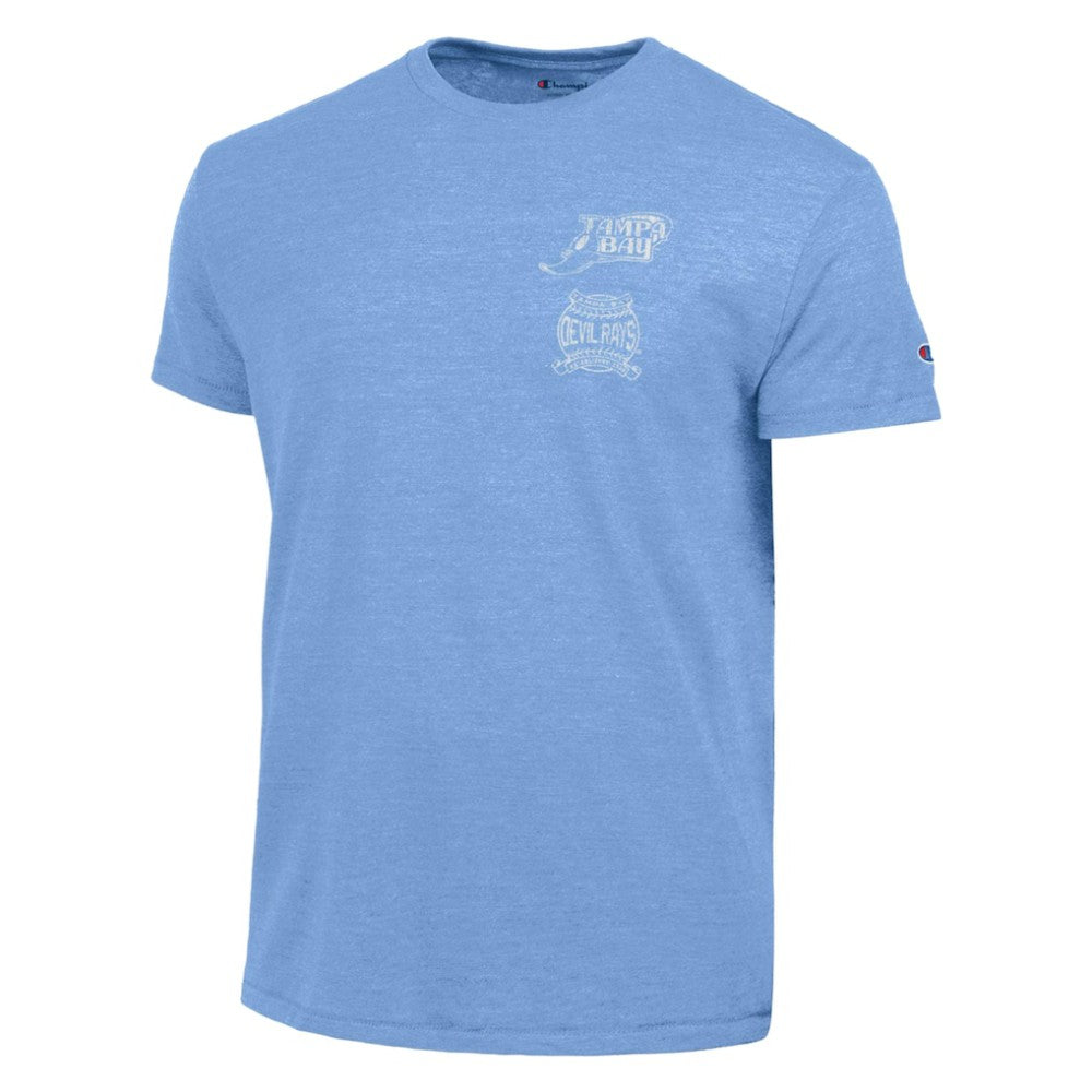 Tampa Bay Rays Champion Vintage 3-Hit Tri-Blend T-Shirt Light Blue