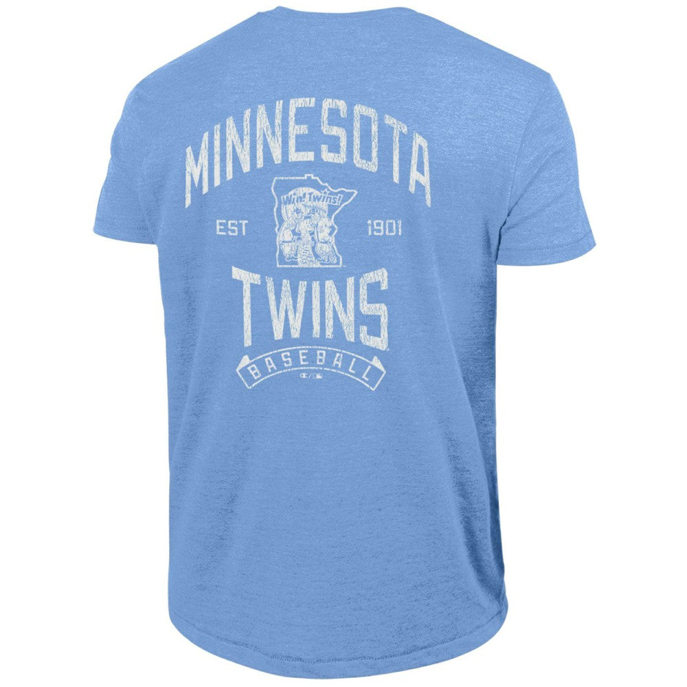 Minnesota Twins Champion Vintage 3-Hit Tri-Blend T-Shirt Light Blue