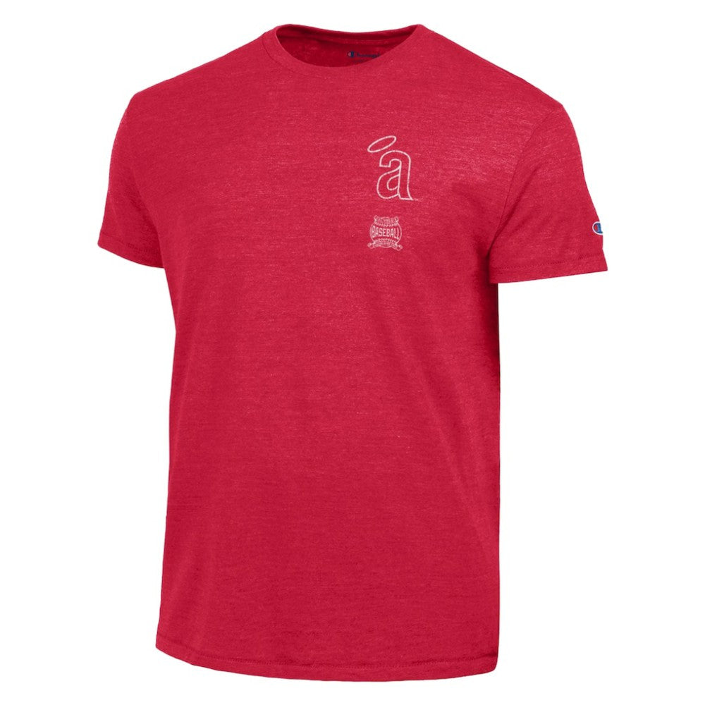 Los Angeles Angels Champion Vintage 3-Hit Tri-Blend T-Shirt Red