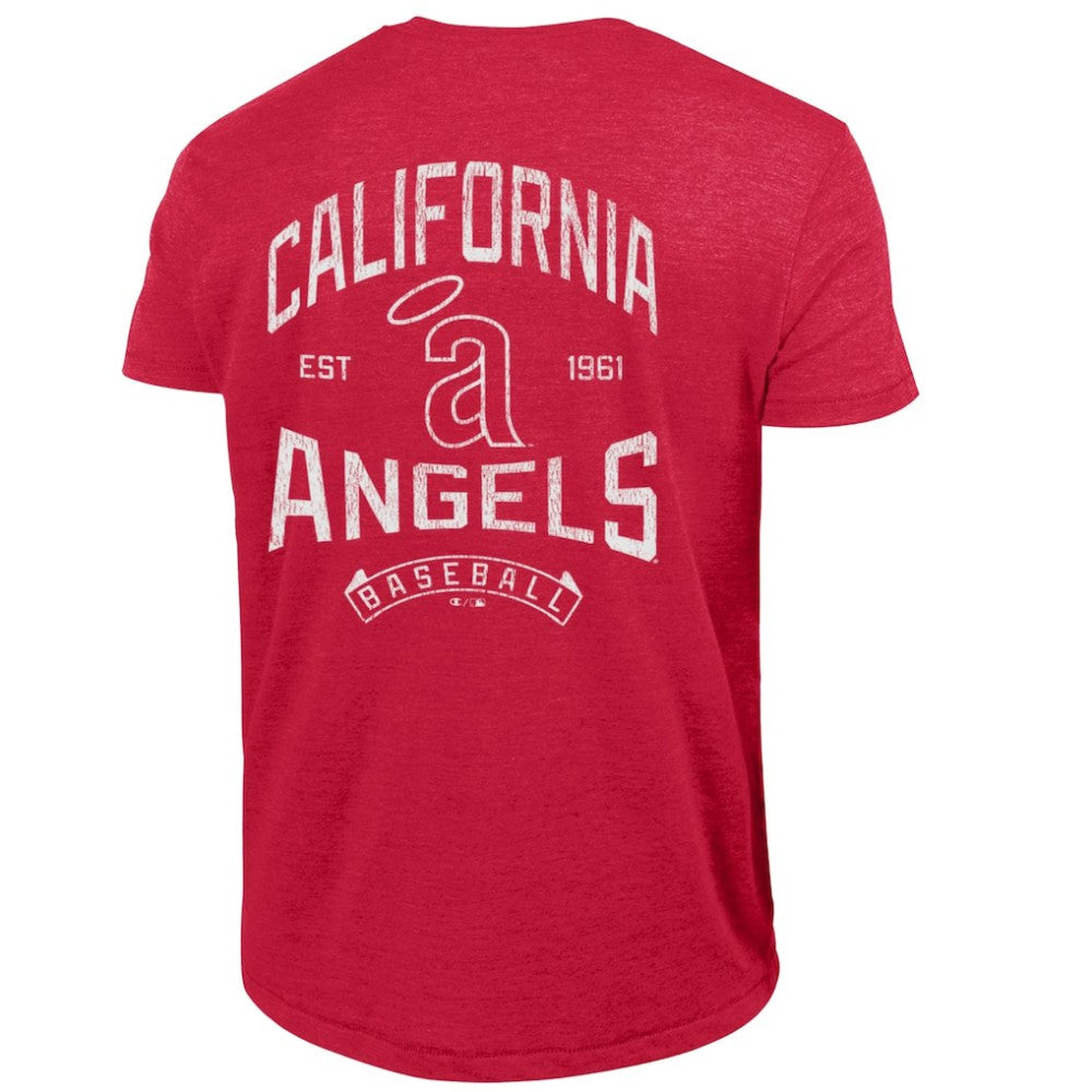 Los Angeles Angels Champion Vintage 3-Hit Tri-Blend T-Shirt Red
