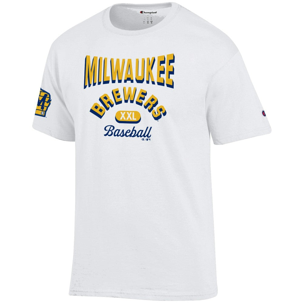 Milwaukee Brewers Champion 3-Hit Jersey T-Shirt White