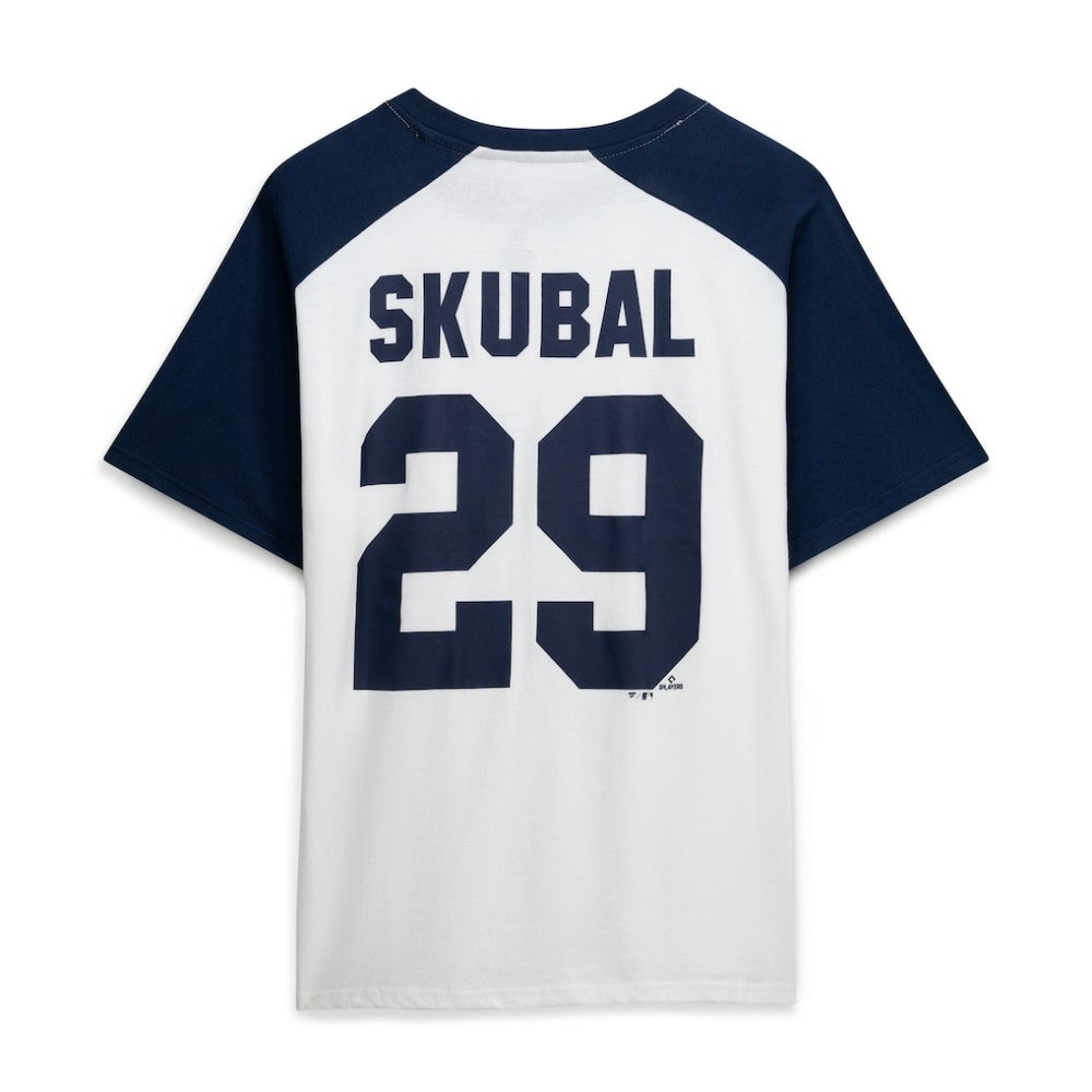 Tarik Skubal Detroit Tigers Profile Women's Plus Size Name & Number Raglan Henley T-Shirt White