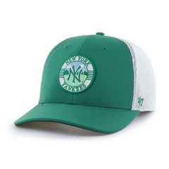 New York Yankees Elevated Greens Adjustable Trucker Hat Kelly Green/White