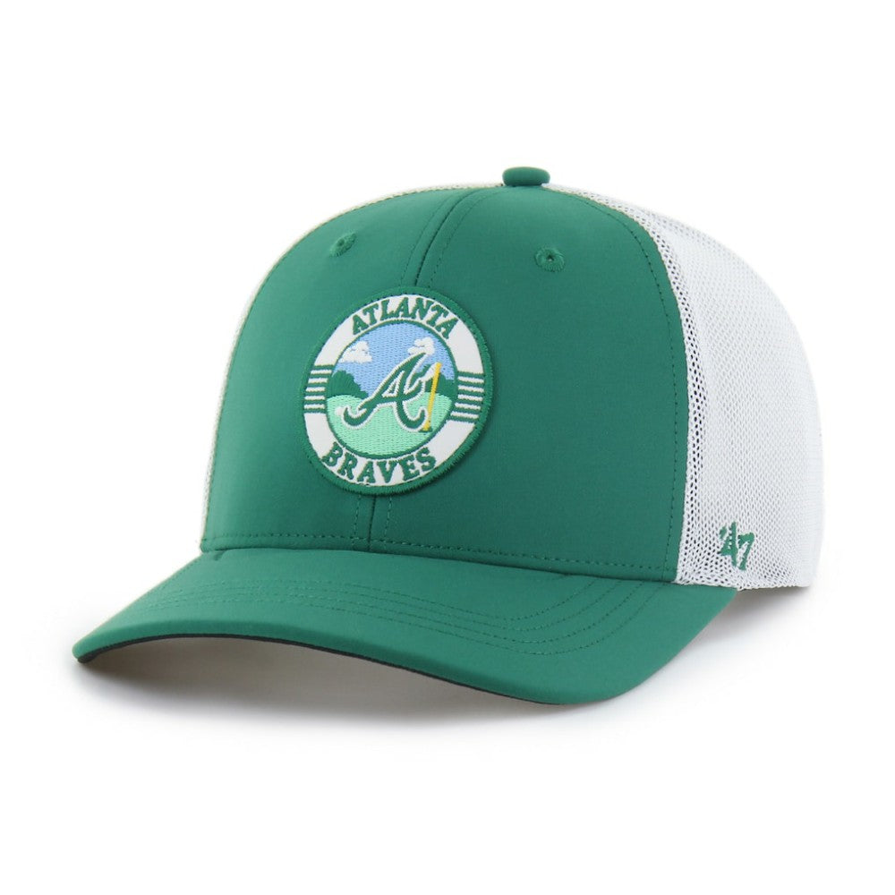Atlanta Braves Elevated Greens Adjustable Trucker Hat Kelly Green/White