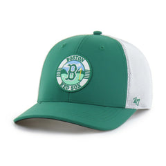 Boston Red Sox Elevated Greens Adjustable Trucker Hat Kelly Green/White