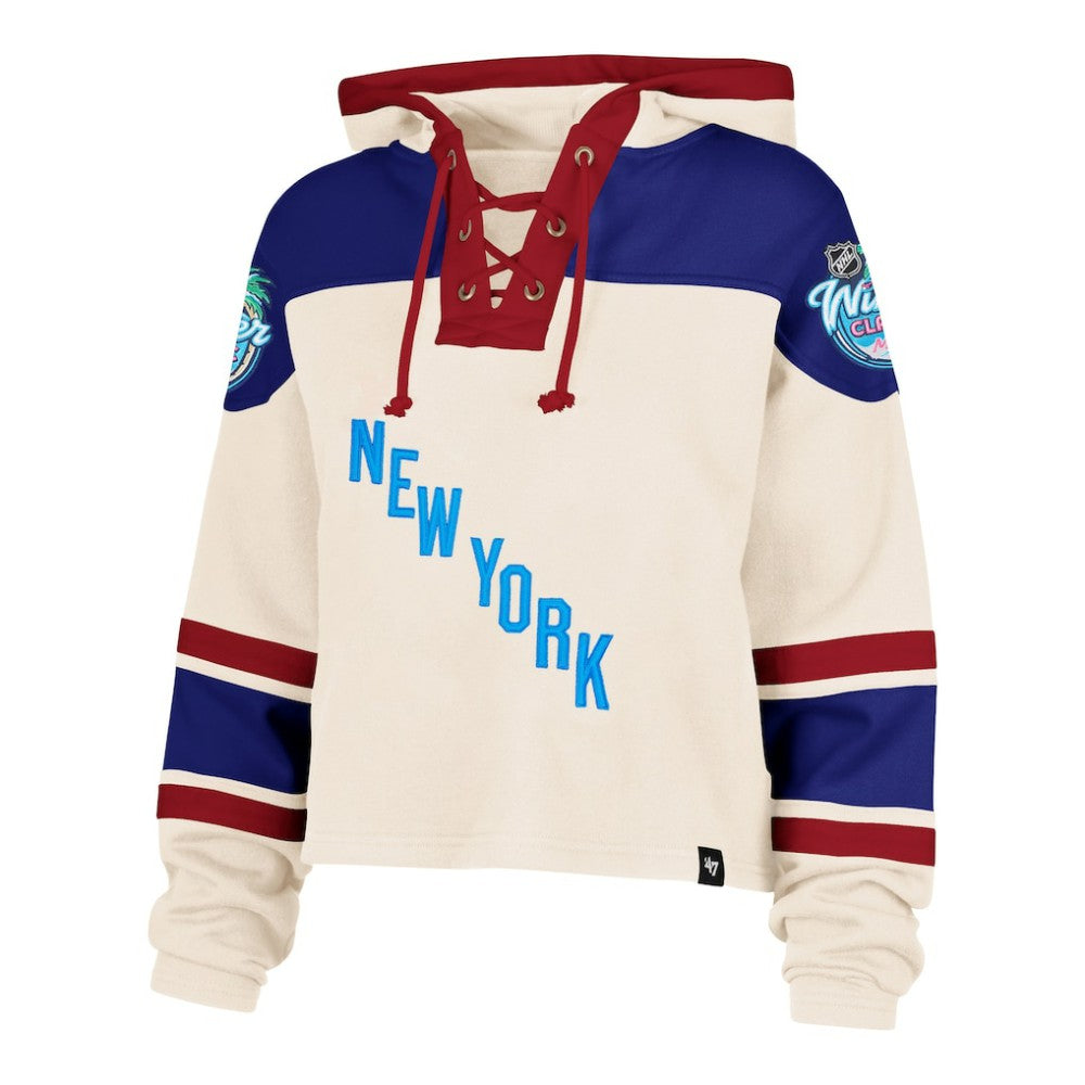 New York Rangers '47 Women's 2026 NHL Winter Classic Cropped Superior Lacer Hoodie - Cream Hoodies
