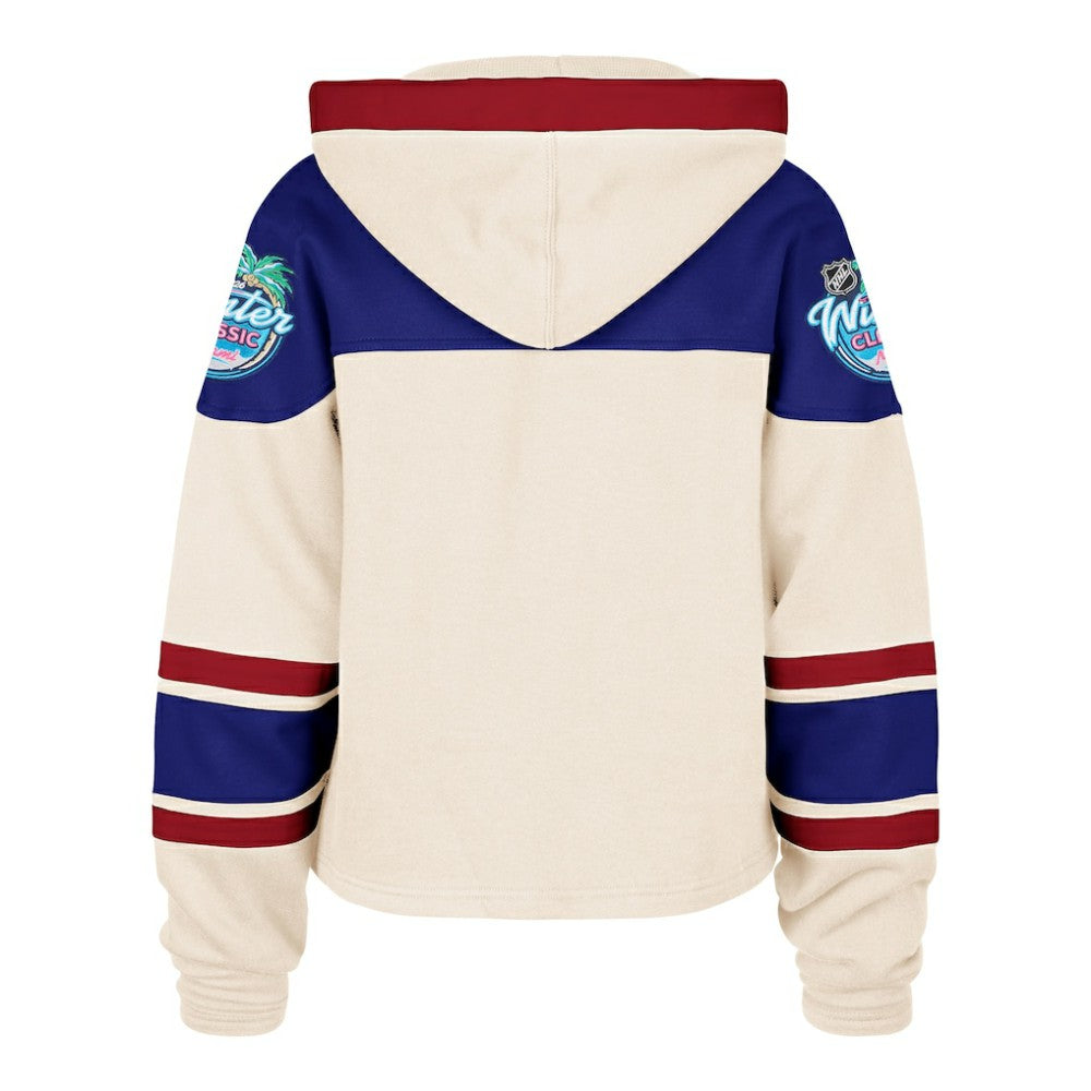 New York Rangers '47 Women's 2026 NHL Winter Classic Cropped Superior Lacer Hoodie - Cream Hoodies