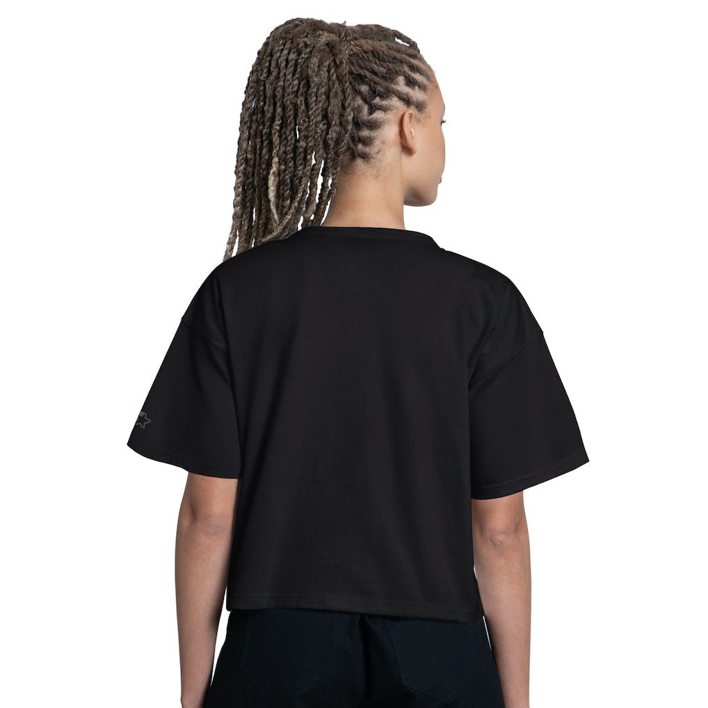 Carolina Panthers Starter Women's Rhinestone Sprinkle Boxy Cropped T-Shirt - Black online